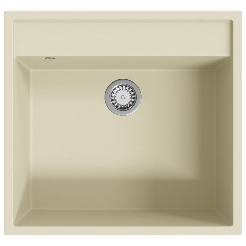 Afbeelding laden in galerijviewer, Vidaxl gootsteen met overloopgat graniet beige