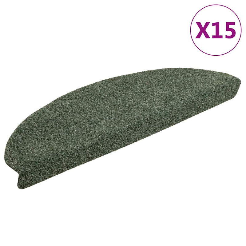 Afbeelding laden in galerijviewer, Vidaxl trapmatten zelfklevend 15 stuks 65x21x4 cm groen halfrond groot