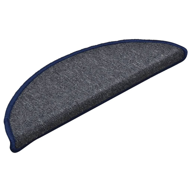 Load image into Gallery viewer, Vidaxl trapmatten 15 st 56x17x3 cm donkergrijs en blauw halfrond