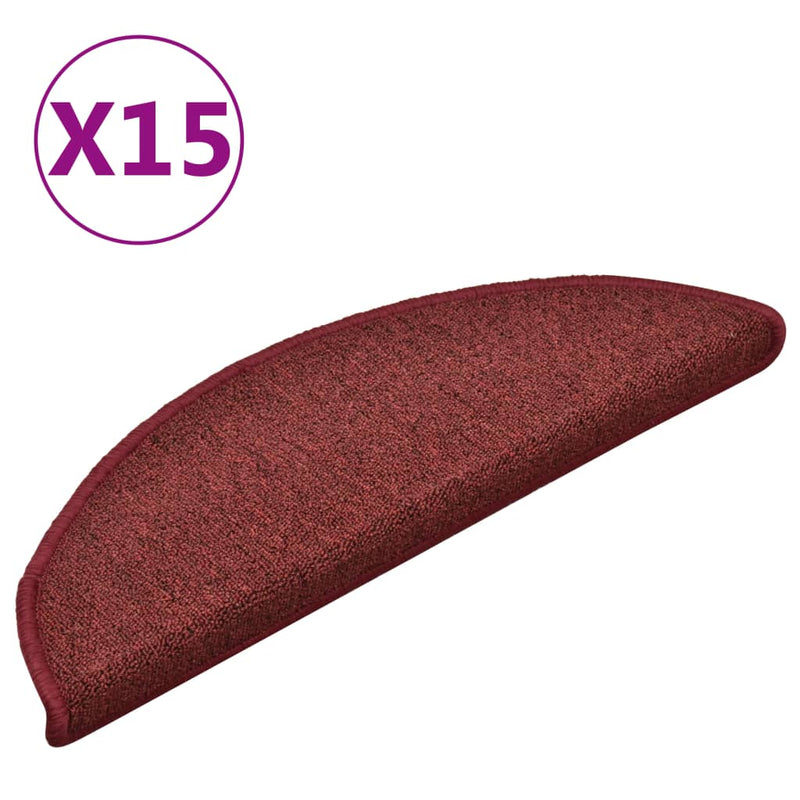 Load image into Gallery viewer, Vidaxl trapmatten 15 st 56x17x3 cm bordeaux halfrond