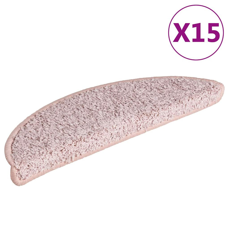 Load image into Gallery viewer, Vidaxl trapmatten 15 st 56x17x3 cm lichtroze halfrond
