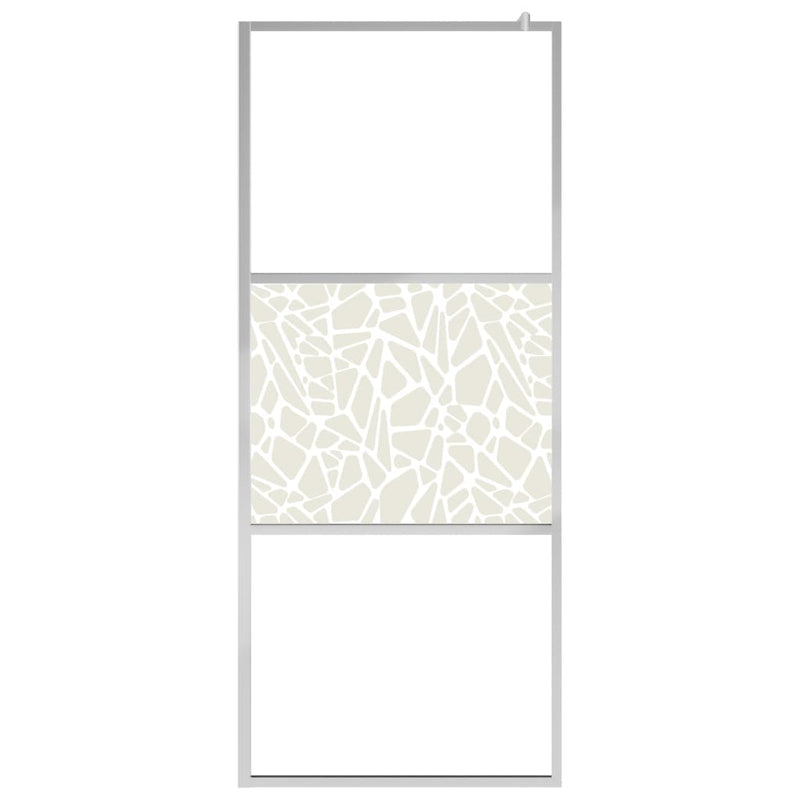 Load image into Gallery viewer, VidaXL Inloopdouchewand met stenenmotief 140x195 cm ESG-glas