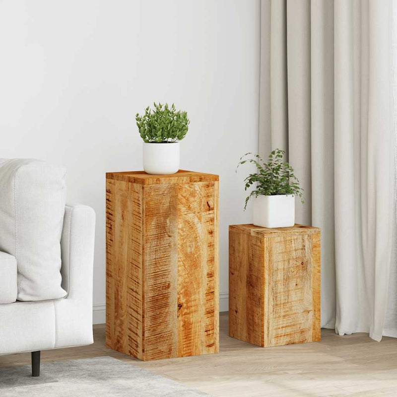 Load image into Gallery viewer, Vidaxl plantenstandaards 2 st massief mangohout