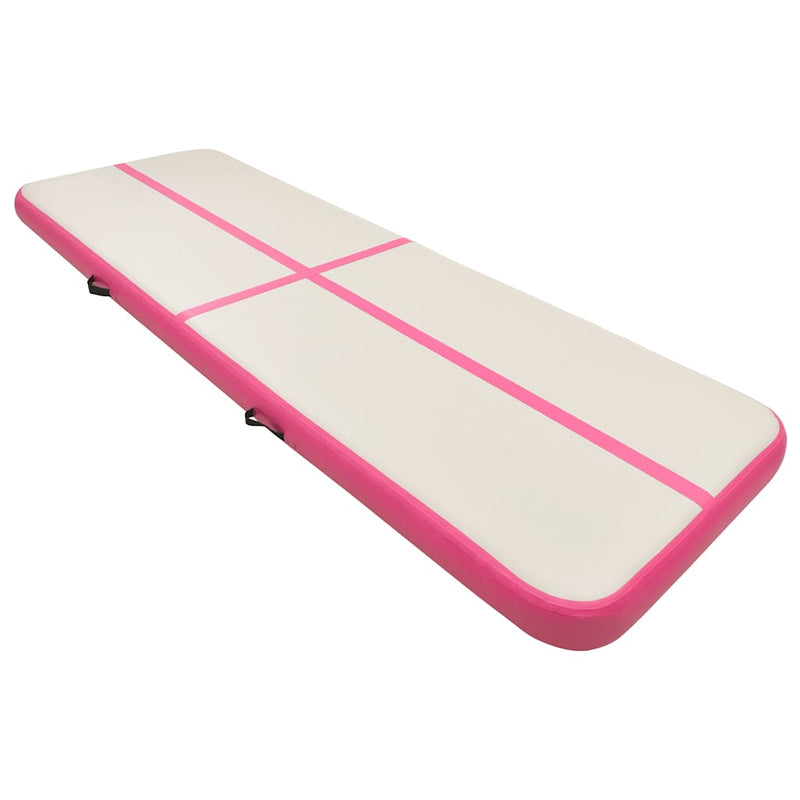 Load image into Gallery viewer, Vidaxl gymnastiekmat met pomp opblaasbaar 400x100x15 cm pvc roze
