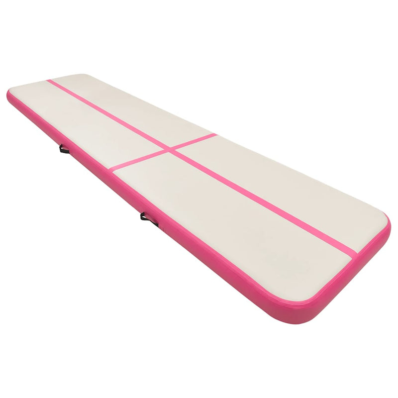 Load image into Gallery viewer, Vidaxl gymnastiekmat met pomp opblaasbaar 600x100x20 cm pvc roze