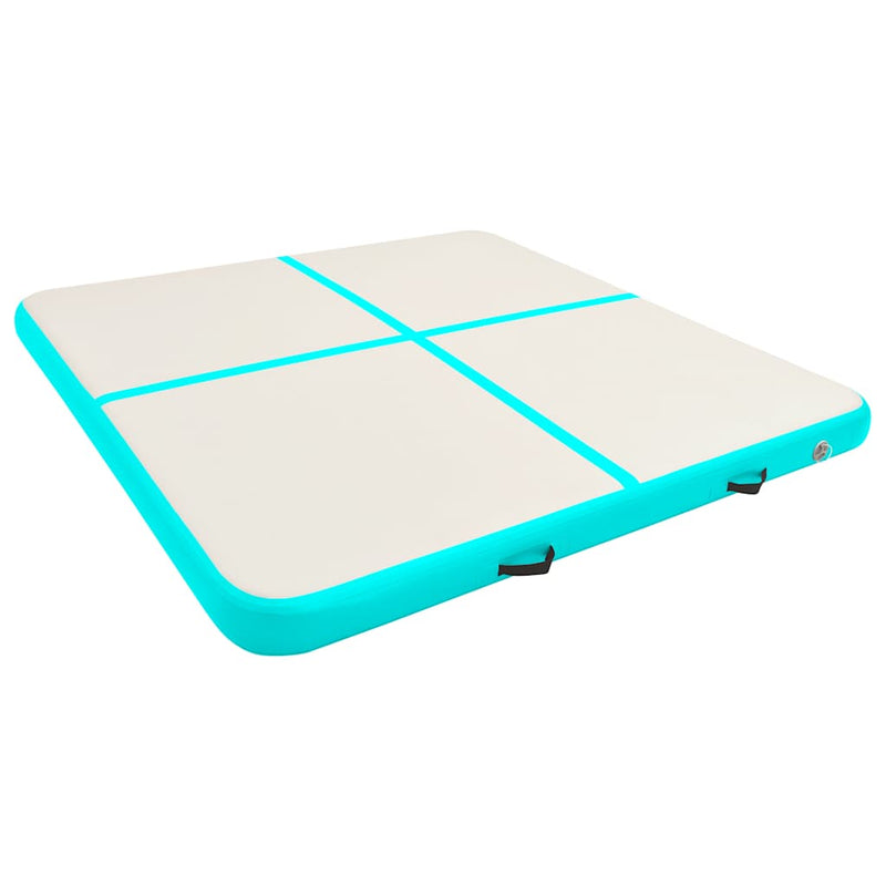 Load image into Gallery viewer, Vidaxl gymnastiekmat met pomp opblaasbaar 200x200x15 cm pvc groen