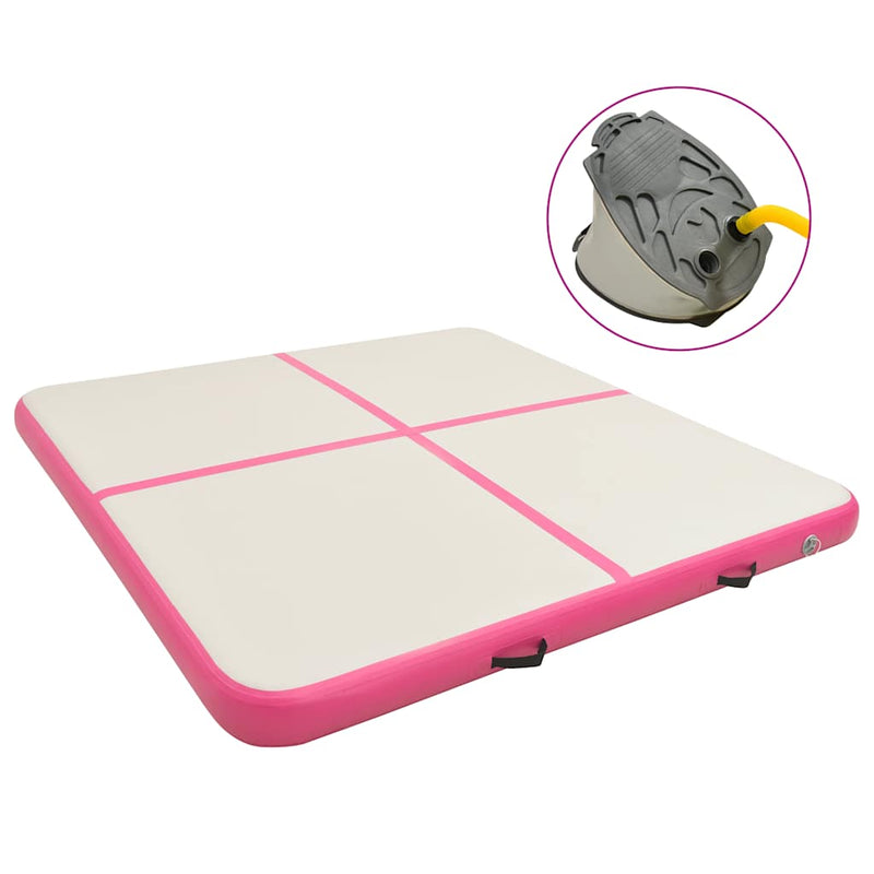 Load image into Gallery viewer, Vidaxl gymnastiekmat met pomp opblaasbaar 200x200x20 cm pvc roze
