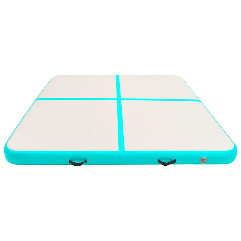 Load image into Gallery viewer, Vidaxl gymnastiekmat met pomp opblaasbaar 200x200x20 cm pvc groen