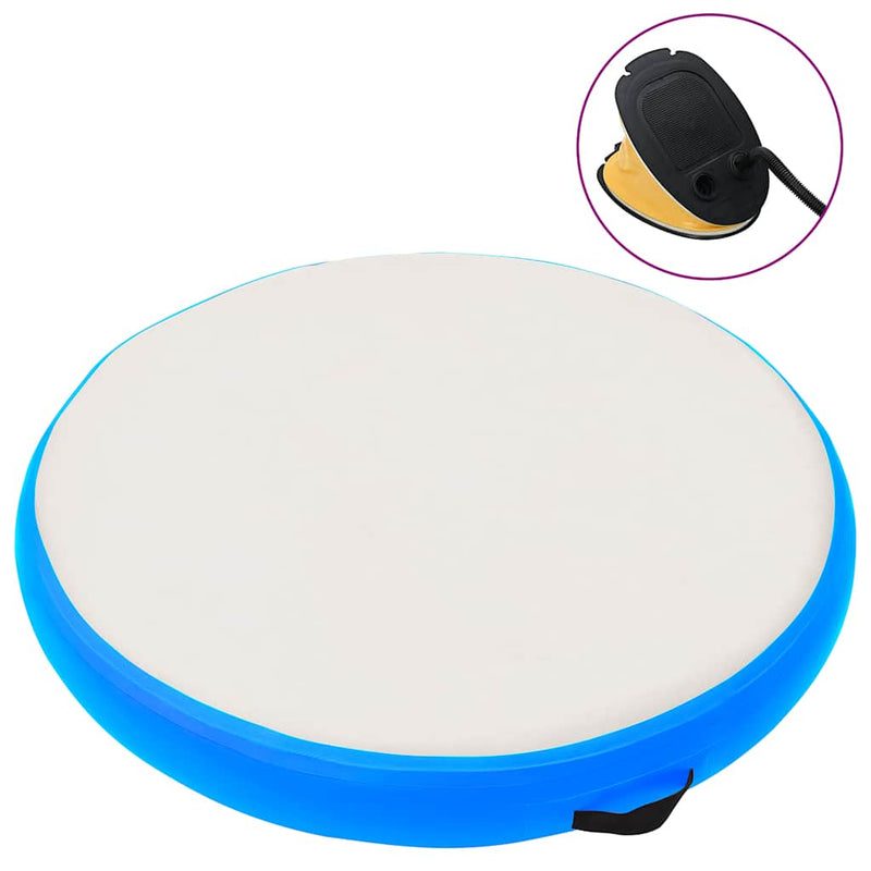 Load image into Gallery viewer, Vidaxl gymnastiekmat met pomp opblaasbaar 100x100x15 cm pvc blauw