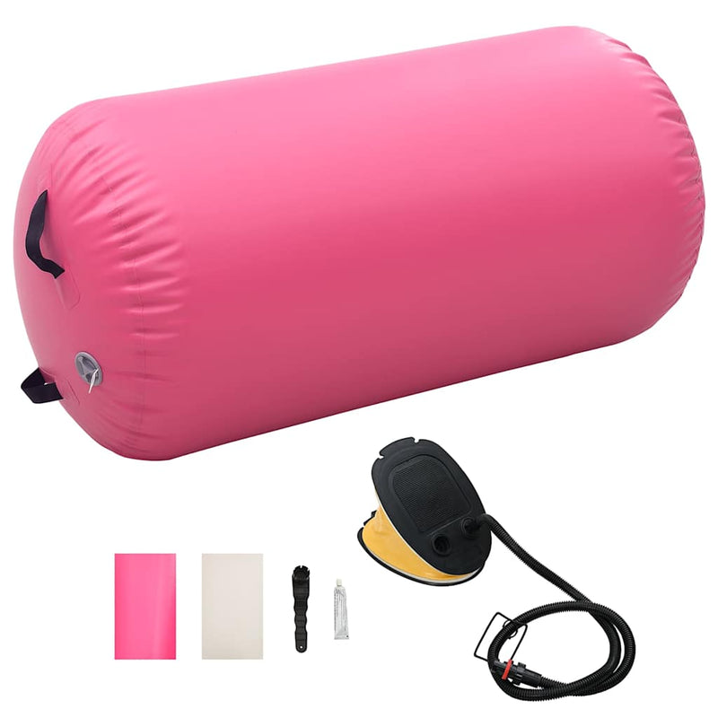 Load image into Gallery viewer, Vidaxl gymnastiekrol met pomp opblaasbaar 120x75 cm pvc roze