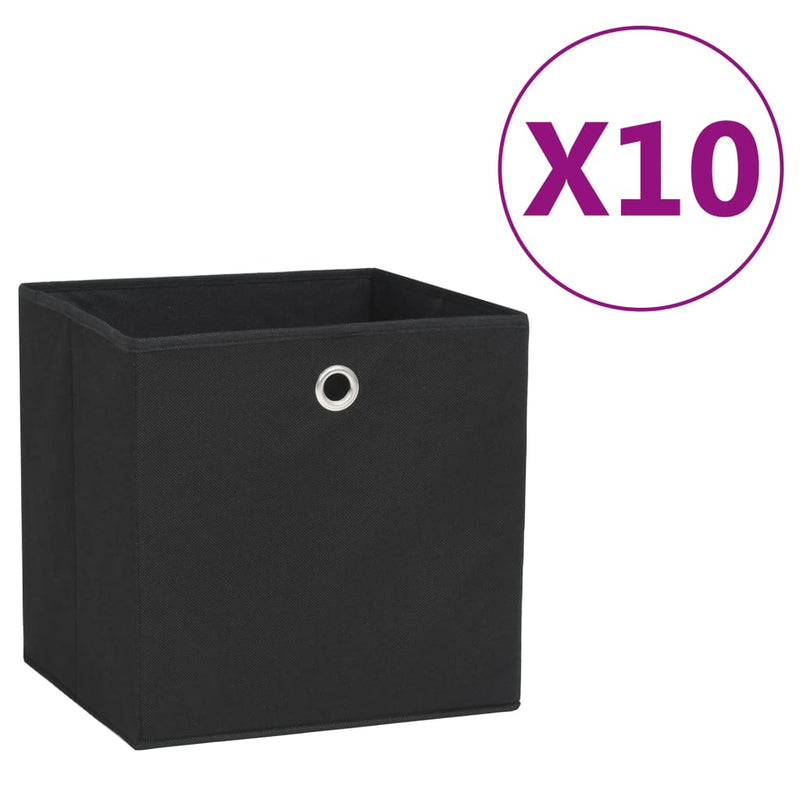 Load image into Gallery viewer, Vidaxl opbergboxen 10 st 28x28x28 cm nonwoven stof zwart