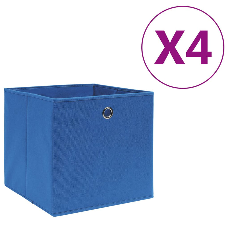 Load image into Gallery viewer, Vidaxl opbergboxen 4 st 28x28x28 cm nonwoven stof blauw