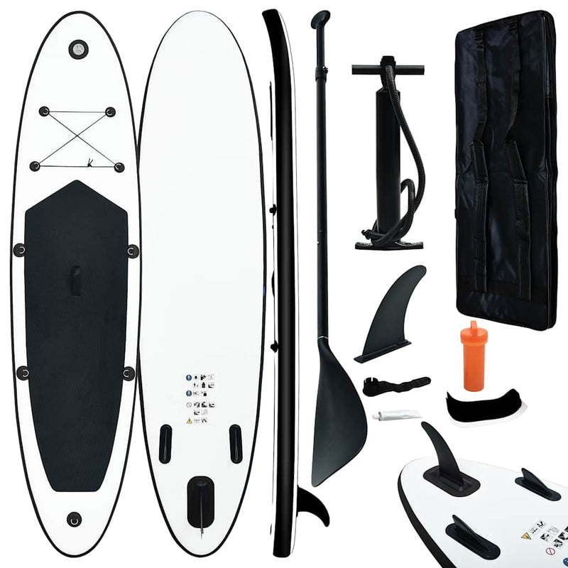 Load image into Gallery viewer, Vidaxl stand-up paddleboard opblaasbaar zwart en wit