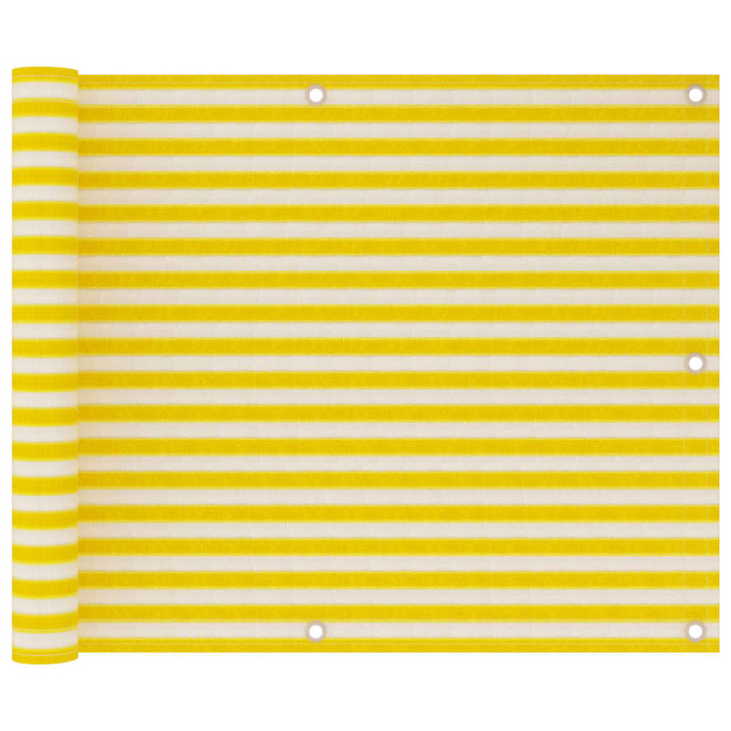 Load image into Gallery viewer, VidaXL Balkonscherm 75x300 cm HDPE geel en wit