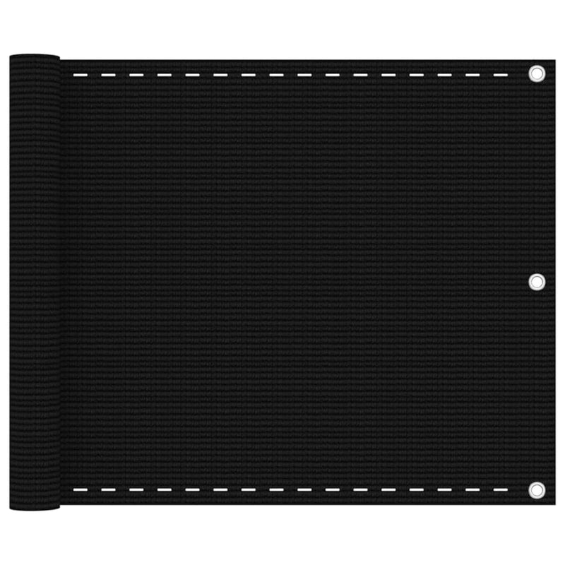 Load image into Gallery viewer, Vidaxl balkonscherm 75x500 cm hdpe zwart