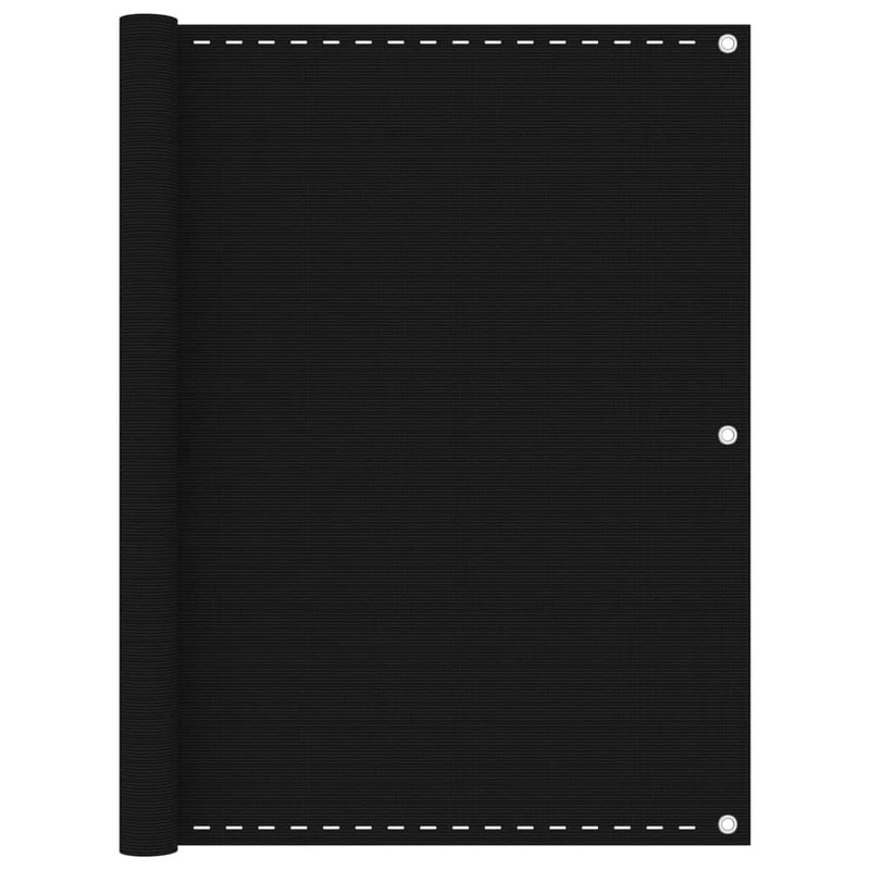 Load image into Gallery viewer, Vidaxl balkonscherm 120x600 cm hdpe zwart