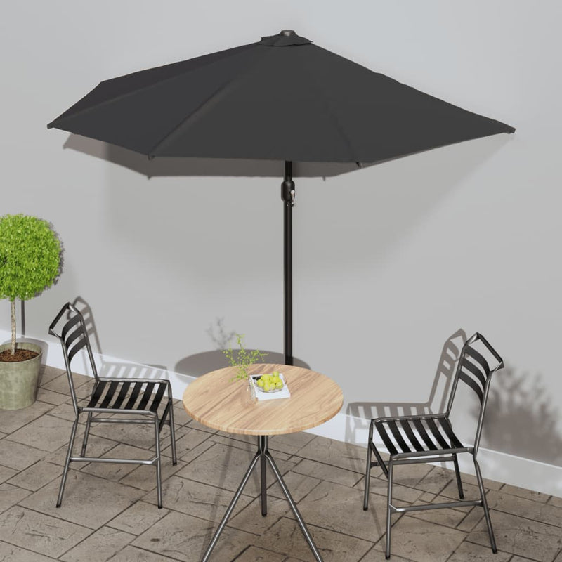 Load image into Gallery viewer, Vidaxl balkonparasol half met aluminium paal 270x144x222 cm zwart