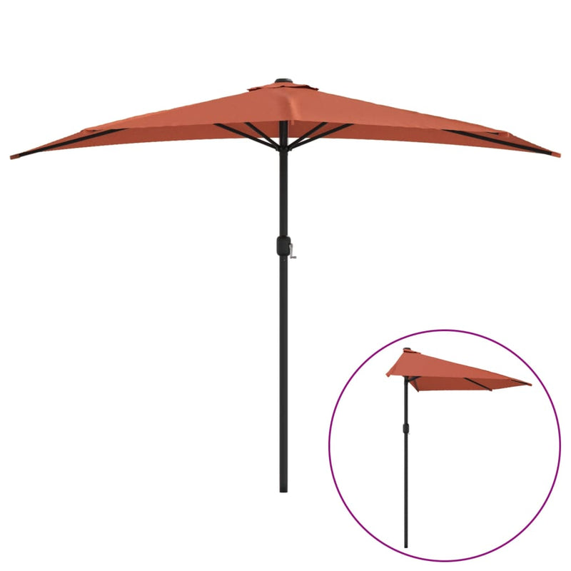 Load image into Gallery viewer, Vidaxl balkonparasol half met aluminium paal 300x155x223 cm terracotta