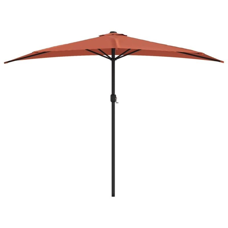Load image into Gallery viewer, Vidaxl balkonparasol half met aluminium paal 300x155x223 cm terracotta