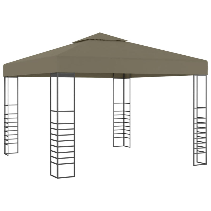 Afbeelding laden in galerijviewer, Vidaxl tuinpaviljoen 180 g m² 3x3 m taupe