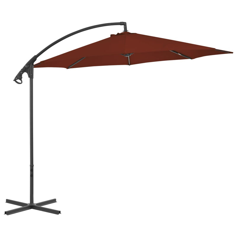 Load image into Gallery viewer, Vidaxl zweefparasol met stalen paal 300 cm terracottakleurig