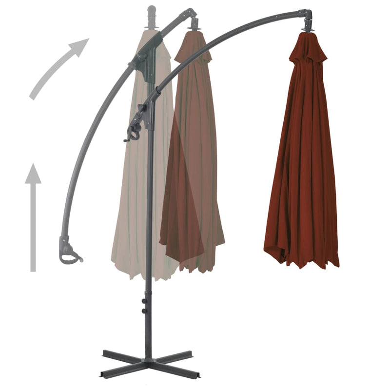 Load image into Gallery viewer, Vidaxl zweefparasol met stalen paal 250x250 cm terracottakleurig