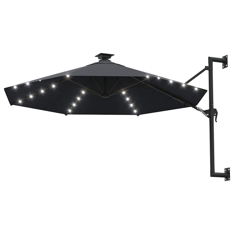 Load image into Gallery viewer, Vidaxl wandparasol met led's 300 cm antracietkleurig