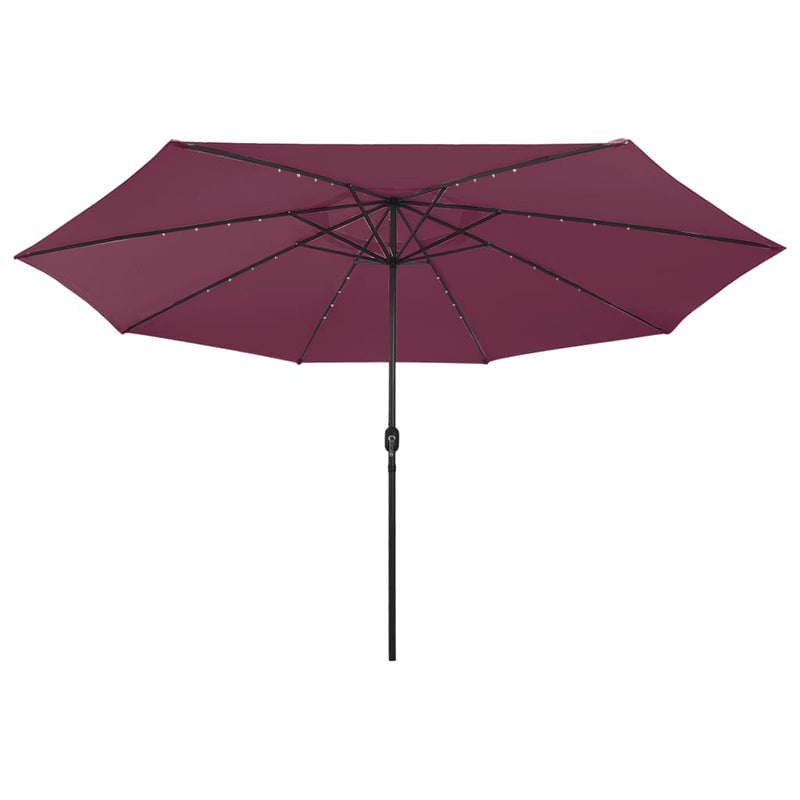 Load image into Gallery viewer, VidaXL Parasol met LED-verlichting en metalen paal 400 cm bordeauxrood