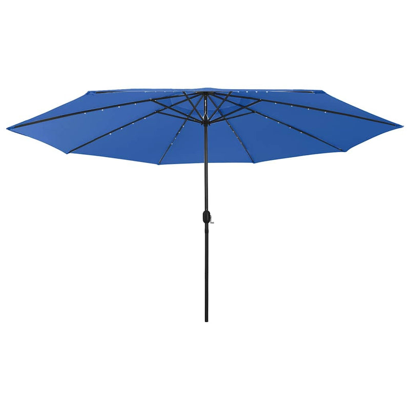 Load image into Gallery viewer, VidaXL Parasol met LED-verlichting en metalen paal 400 cm azuurblauw