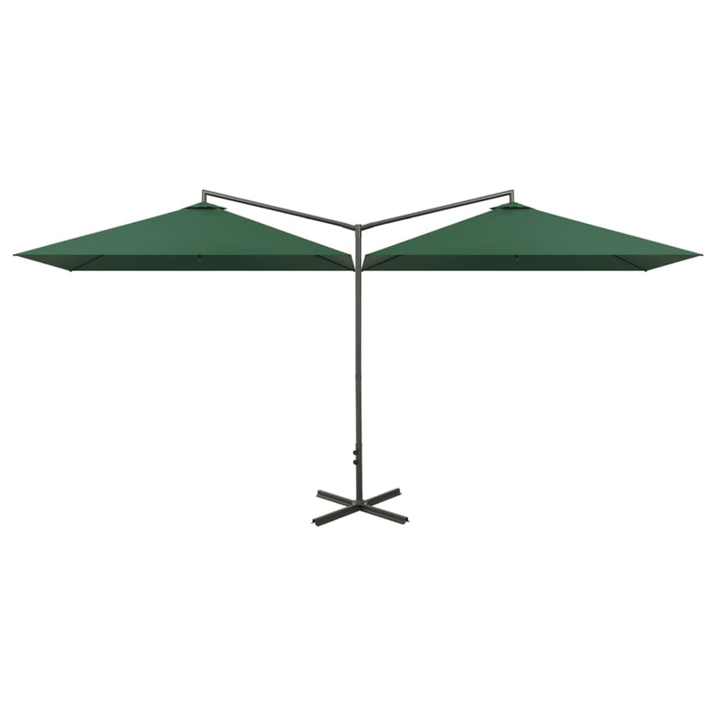 Load image into Gallery viewer, Vidaxl parasol dubbel met stalen paal 600x300 cm groen