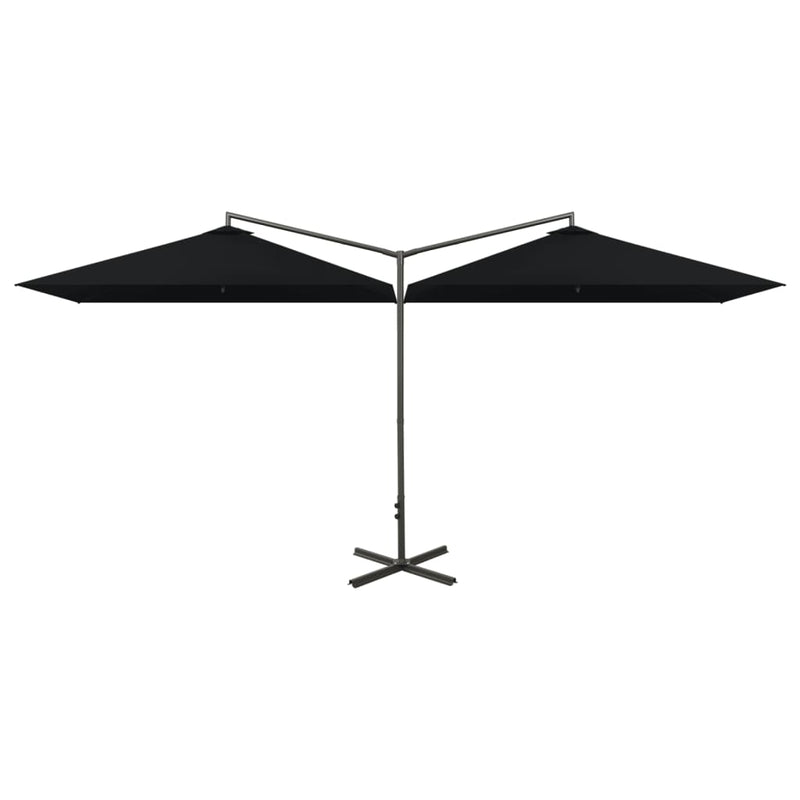 Load image into Gallery viewer, Vidaxl parasol dubbel met stalen paal 600x300 cm zwart
