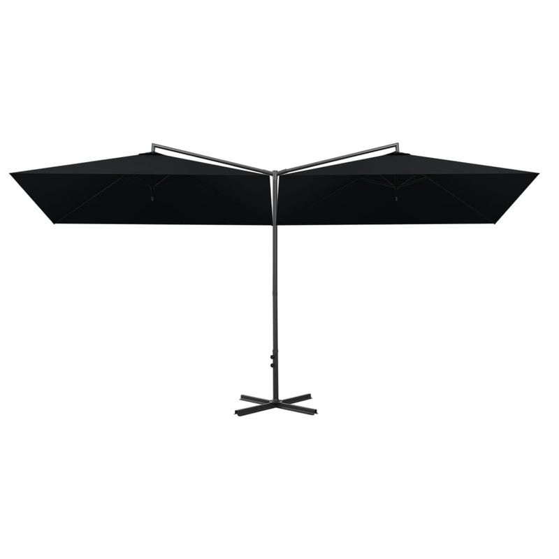 Load image into Gallery viewer, Vidaxl parasol dubbel met stalen paal 600x300 cm zwart