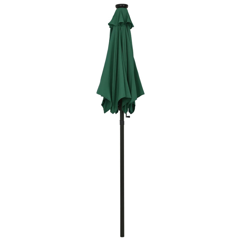 Load image into Gallery viewer, Vidaxl parasol met led-verlichting 200x211 cm aluminium groen