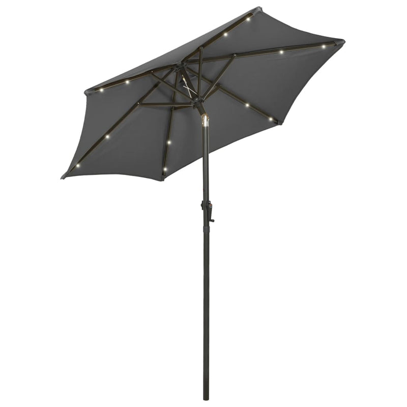Load image into Gallery viewer, Vidaxl parasol met led-verlichting 200x211 cm aluminium antracietkleur