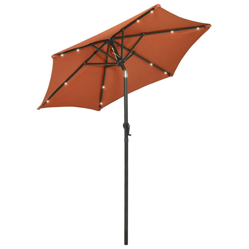 Load image into Gallery viewer, Vidaxl parasol met led-verlichting 200x211 cm aluminium terracotta