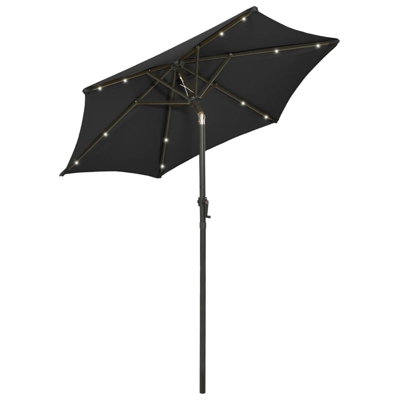 Load image into Gallery viewer, Vidaxl parasol met led-verlichting 200x211 cm aluminium zwart