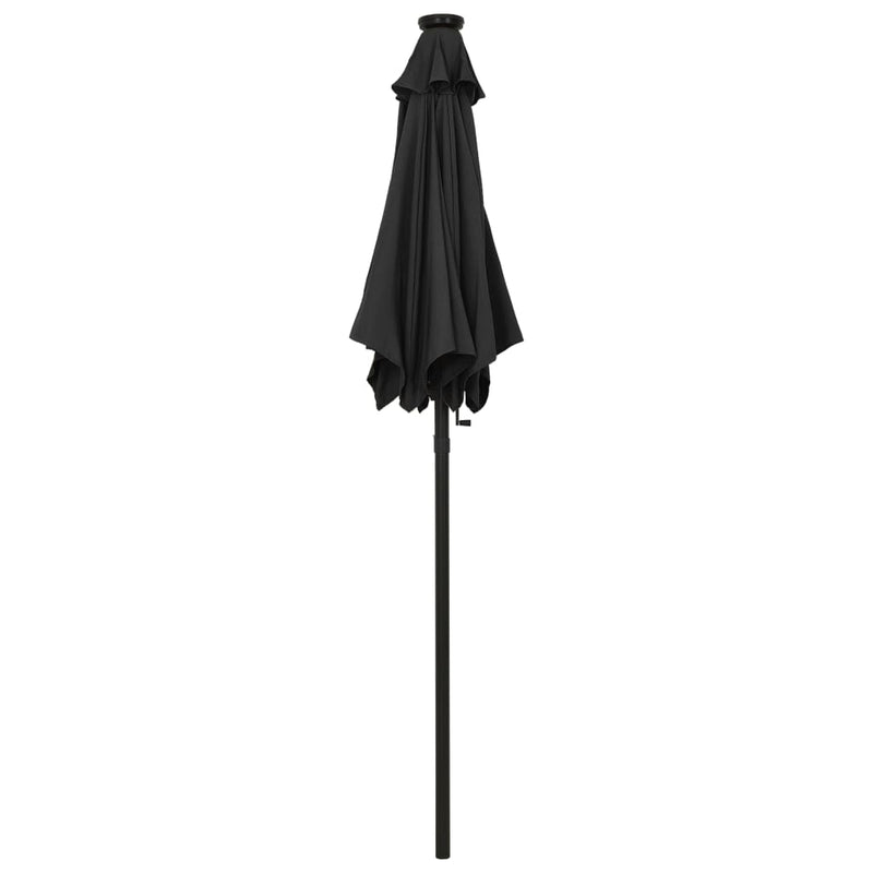 Load image into Gallery viewer, Vidaxl parasol met led-verlichting 200x211 cm aluminium zwart