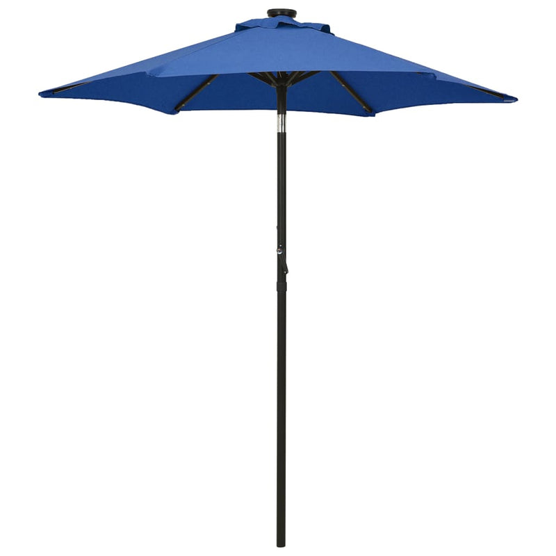 Load image into Gallery viewer, Vidaxl parasol met led-verlichting 200x211 cm aluminium azuurblauw