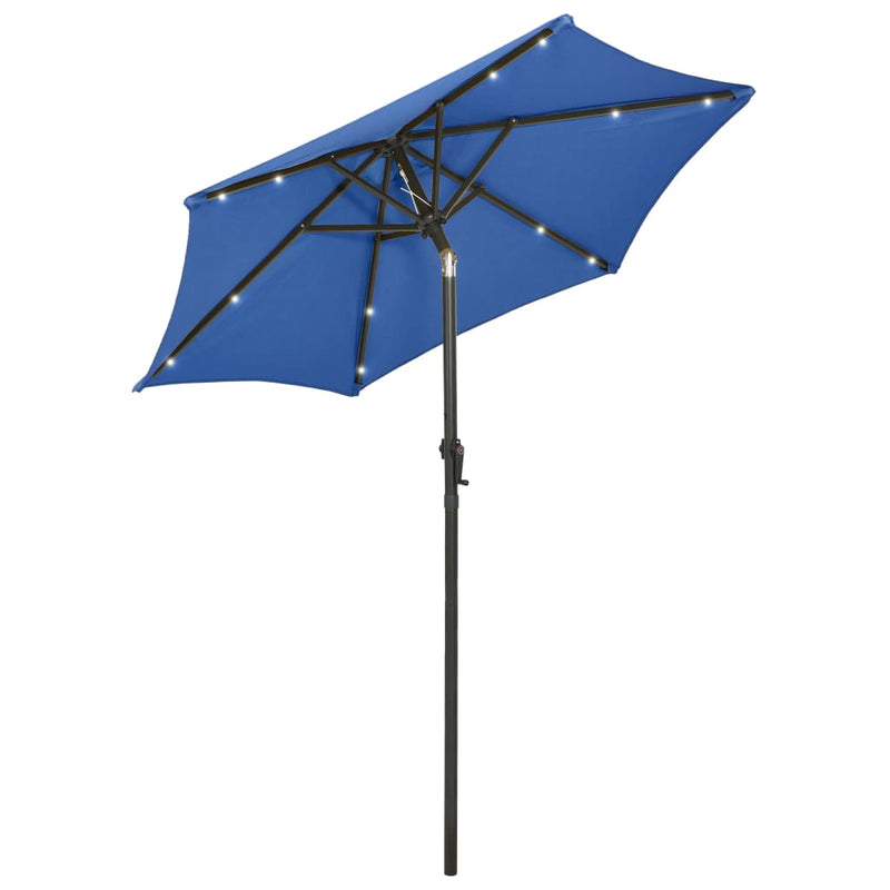 Load image into Gallery viewer, Vidaxl parasol met led-verlichting 200x211 cm aluminium azuurblauw