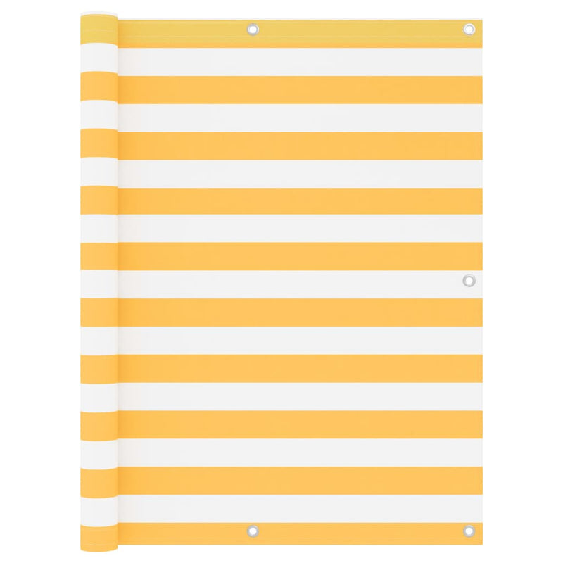 Load image into Gallery viewer, Vidaxl balkonscherm 120x600 cm oxford stof wit en geel