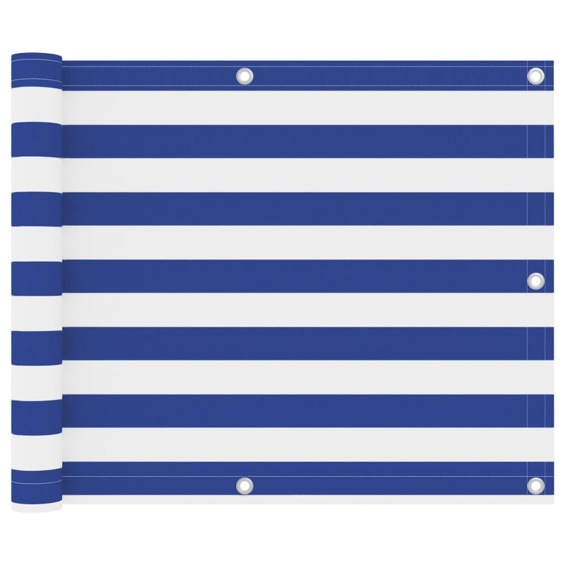 Load image into Gallery viewer, Vidaxl balkonscherm 75x300 cm oxford stof wit en blauw