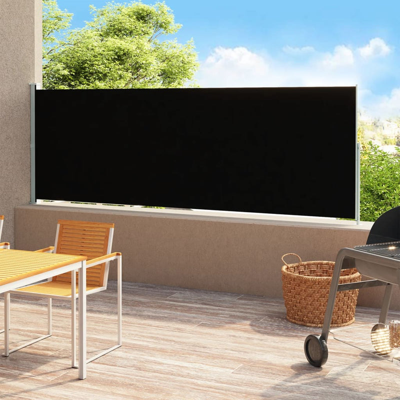 Load image into Gallery viewer, Vidaxl tuinscherm uittrekbaar 220x500 cm zwart