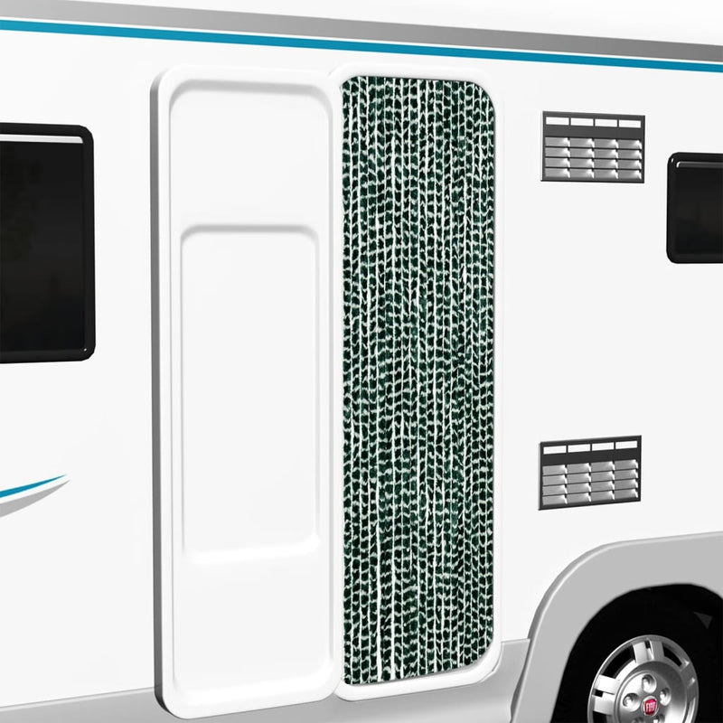 Load image into Gallery viewer, Vidaxl vliegengordijn 56x185 cm chenille groen en wit