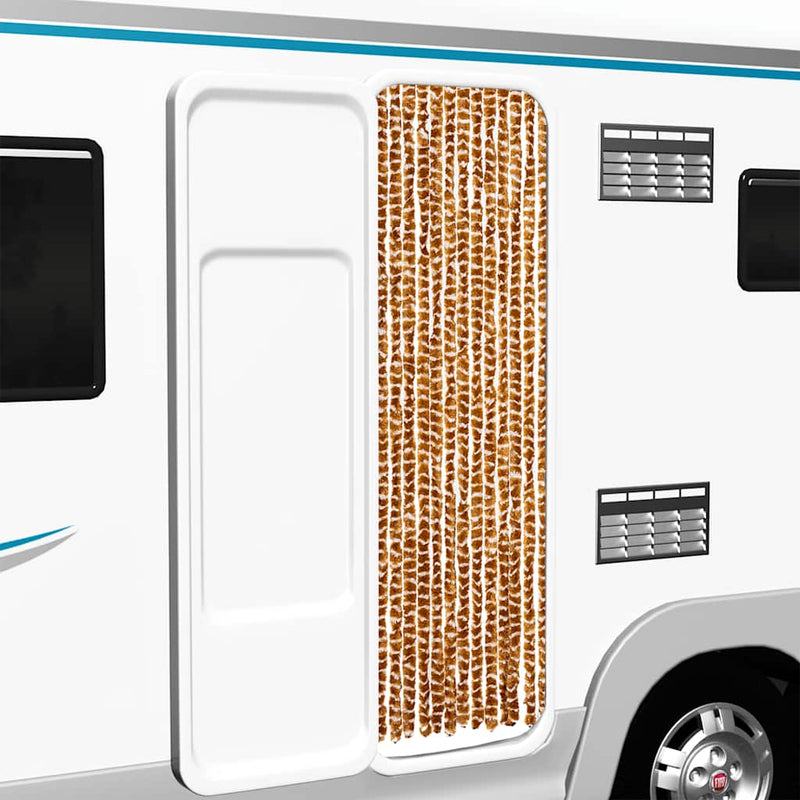 Load image into Gallery viewer, Vidaxl vliegengordijn 56x185 cm chenille oker en wit