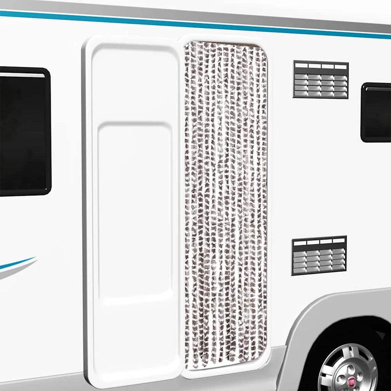 Load image into Gallery viewer, Vidaxl vliegengordijn 56x185 cm chenille taupe en wit