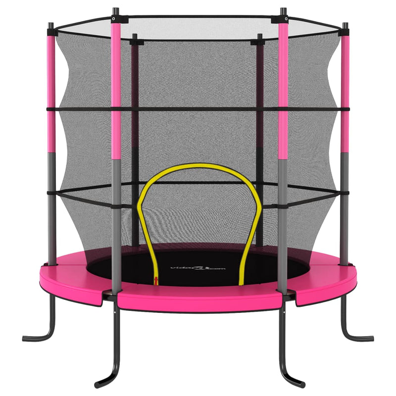 Load image into Gallery viewer, VidaXL Trampoline met veiligheidsnet rond 140x160 cm roze
