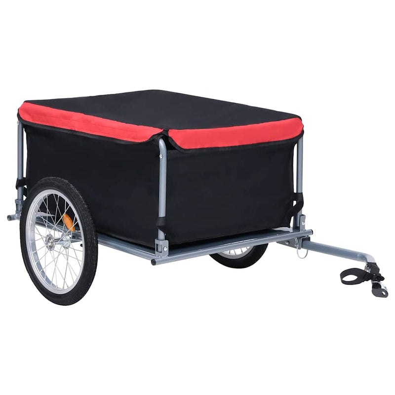 Afbeelding laden in galerijviewer, Vidaxl fietstrailer 65 kg zwart en rood