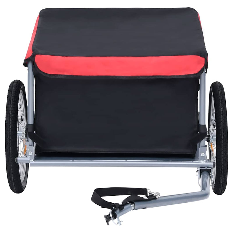 Afbeelding laden in galerijviewer, Vidaxl fietstrailer 65 kg zwart en rood