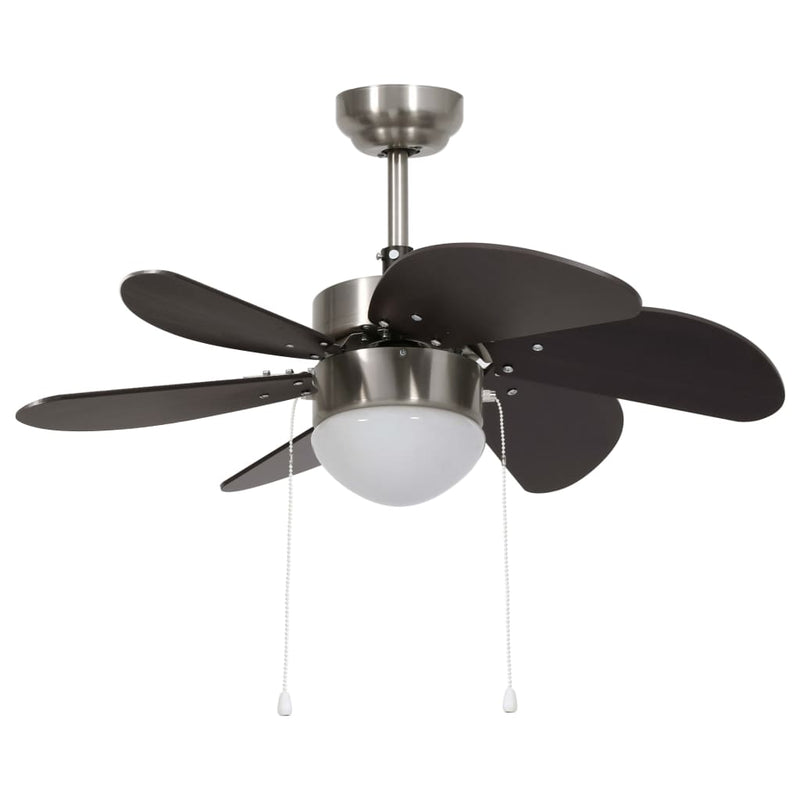 Load image into Gallery viewer, Vidaxl plafondventilator met lamp 76 cm donkerbruin