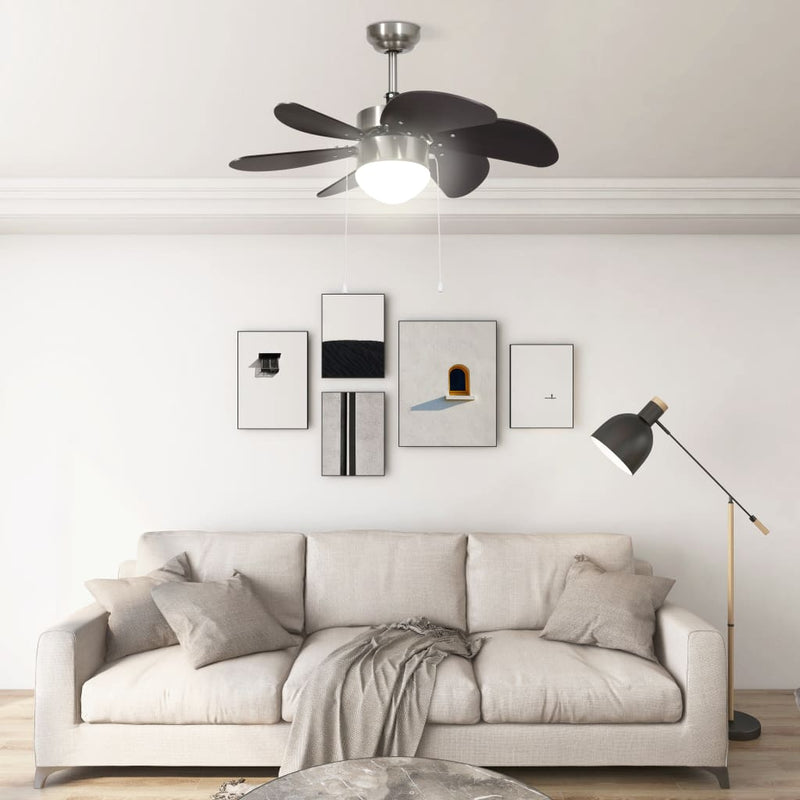 Load image into Gallery viewer, Vidaxl plafondventilator met lamp 76 cm donkerbruin
